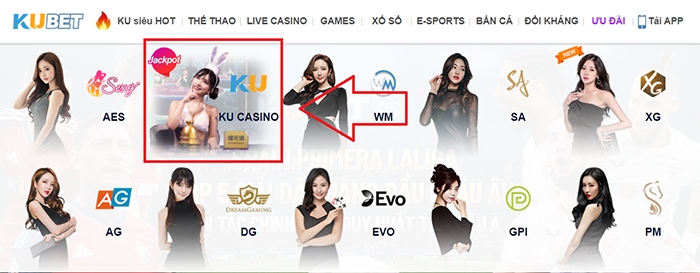 Sảnh chơi Ku Casino siêu hot tại nhà cái Kubet