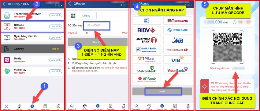 Nạp tiền Kubet bằng mã QR