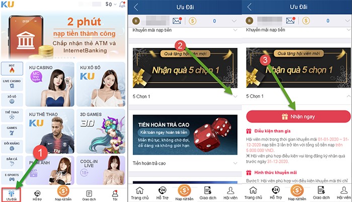 Hướng dẫn nhận quà 5 chọn 1 tại khuyến mãi Kubet