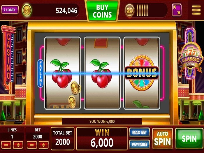 Các nút sẽ xuất hiện khi tham gia chơi slot games 